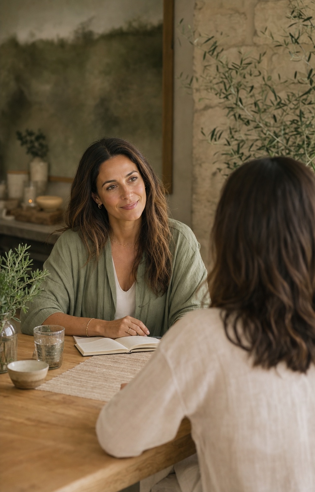 A calm personal wellness consultation